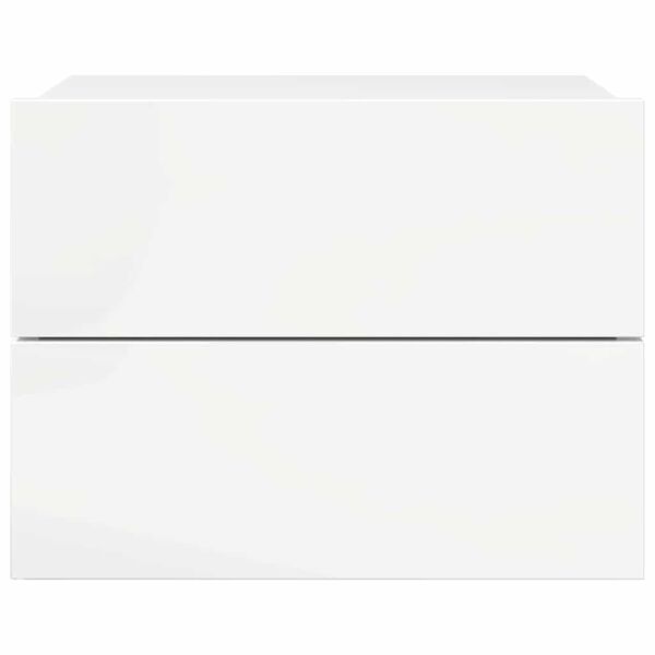 vidaXL Bedside Cabinet Set of 2 High gloss white Engineered wood