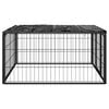 vidaXL Dog Playpen Black Powder-coated steel 39.4 x 39.4 x 19.7 in