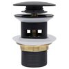 vidaXL Push Drain with Overflow Function Black 2.5x2.5x3.6"