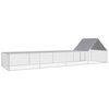 vidaXL Chicken Coop Silver Galvanized steel 26x6.5x6.5 feet Durable