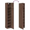 vidaXL Slim Storage Cabinet Brown Oak 15.7"x16.7"x88.6" Engineered Wood
