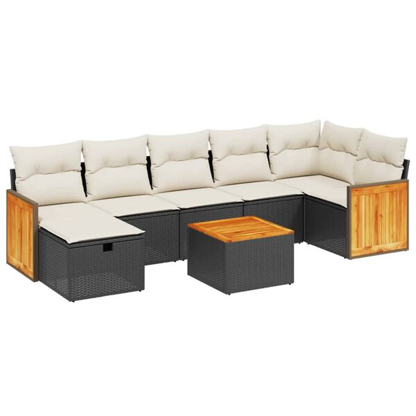 vidaXL Garden Sofa Set Black PE rattan Large Modular Garden Sofa Set