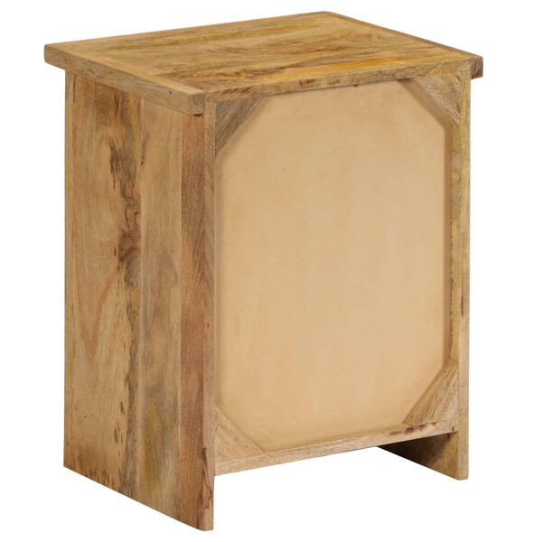 vidaXL Bedside Table Natural Wood Solid Mango Wood, Engineered Wood
