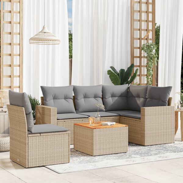 vidaXL Garden Sofa Set Mix Beige, Light Grey