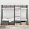 vidaXL Bunk Bed Black Steel, Mesh Fabric 39.4 x 74.8 in mattress size