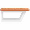 vidaXL Basin Shelf Beech wood with white brackets Steel and Solid Beech Wood
