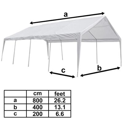vidaXL Party Tent/Marquee White 26.2'x13.1'