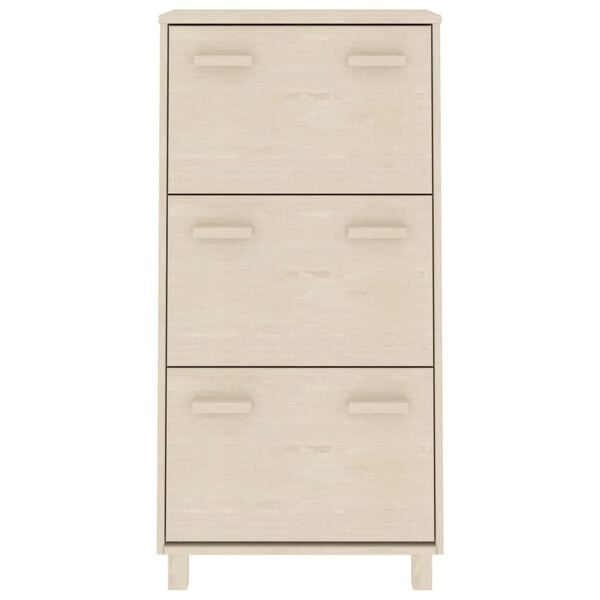 vidaXL Shoe Cabinet Honey Brown Solid pine wood, MDF, plastic Medium