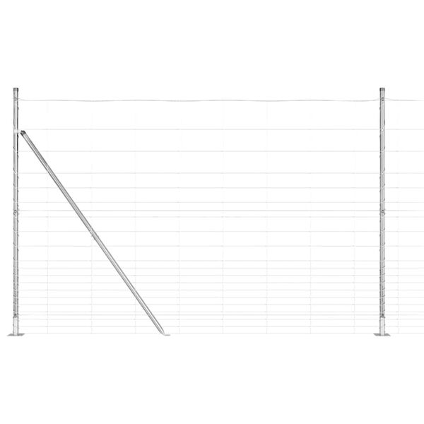 vidaXL Field Fence Silver 25 x 1.6 ft Galvanized steel