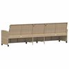 vidaXL Patio Sofa 5-Seater with Cushions Beige Poly Rattan