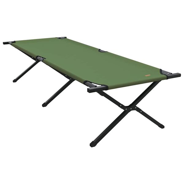 vidaXL Folding Camping Bed Manual 2 pcs Green 82.68 x 31.50 x 18.11 in