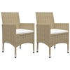 vidaXL Dining Set Beige Poly rattan, tempered glass, powder-coated steel