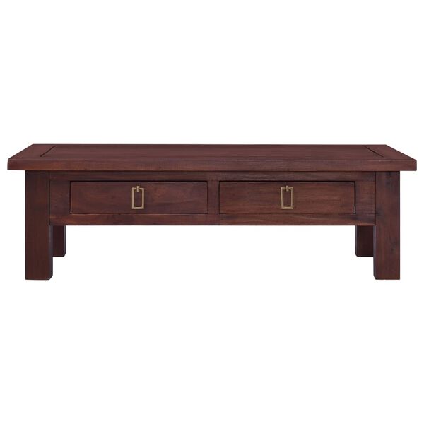 vidaXL Coffee Table Classical Brown Solid Mahogany Wood Small Storage