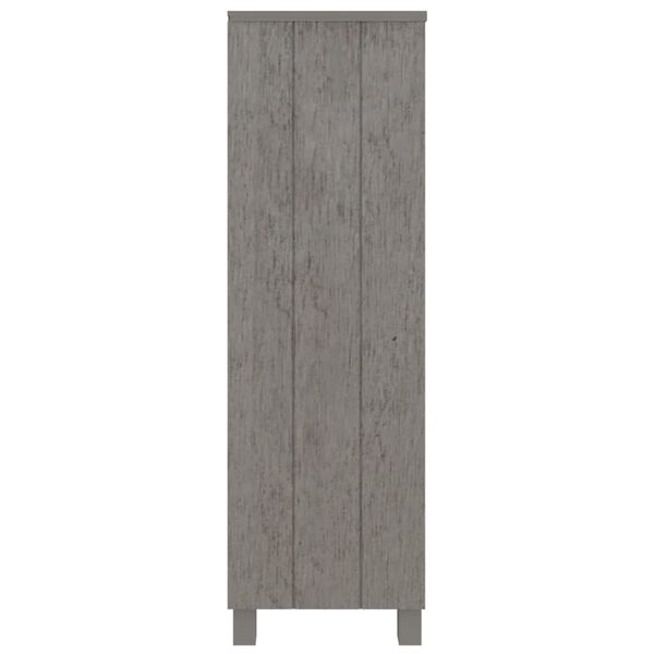 vidaXL Book Cabinet Light Grey Solid Pine Wood, MDF Medium Book Cabinet