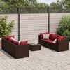 vidaXL Patio Lounge Set Set of 6 Brown, Cinnamon Red