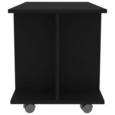 vidaXL TV Stand with Castors Black 31.5"x15.7"x17.7" Engineered Wood