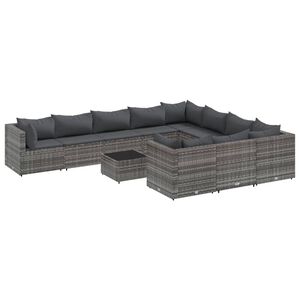 vidaXL Patio Sofa Set Grey