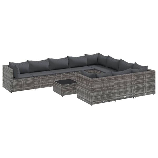 vidaXL Patio Sofa Set Grey