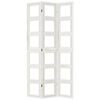 vidaXL Room Divider 3 Panels White Solid Wood Paulownia