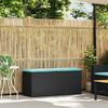 vidaXL Patio Bench with Cushion Black 43.3"x15.7"x17.3" Poly Rattan