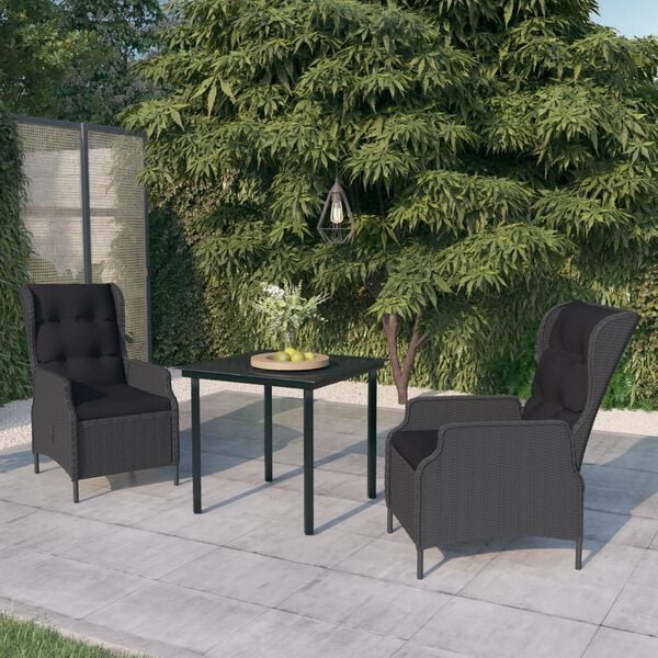 vidaXL Garden Dining Set Dark Grey Powder-coated steel Medium