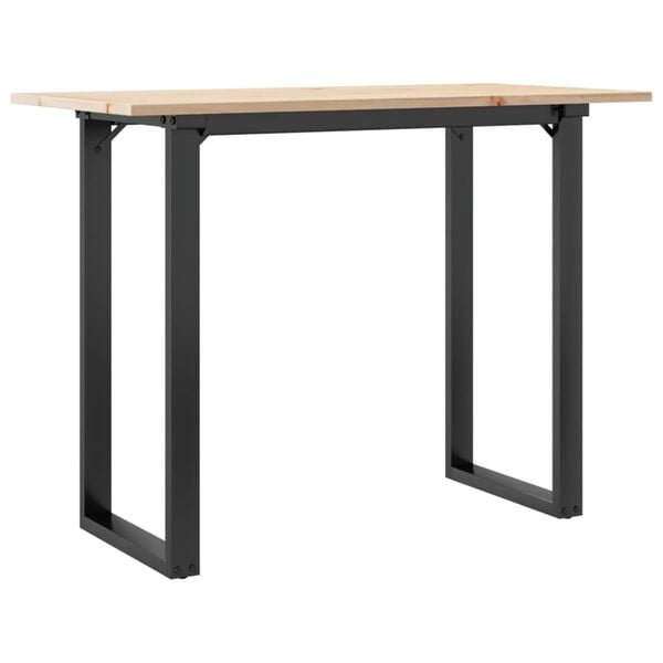 vidaXL Dining Table O-Frame 39.4"x19.7"x29.5" Solid Wood Pine and Steel