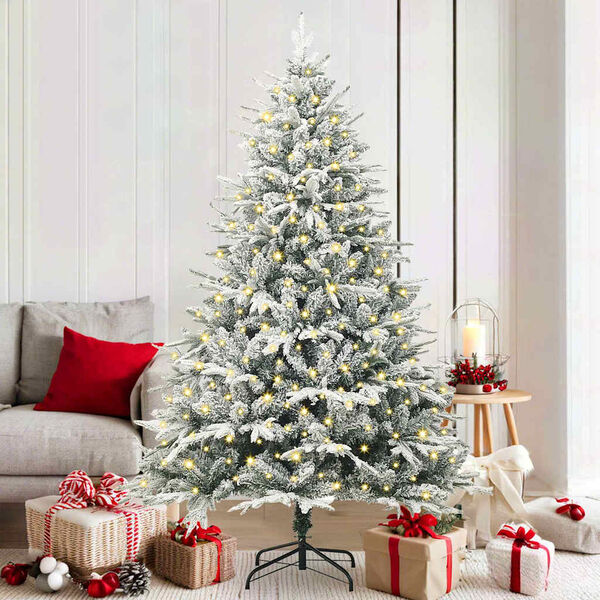 vidaXL Artificial Pre-lit Christmas Tree Green 70.9" PVC and PE