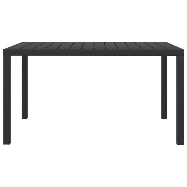 vidaXL Garden Dining Table Black Aluminum and WPC Large