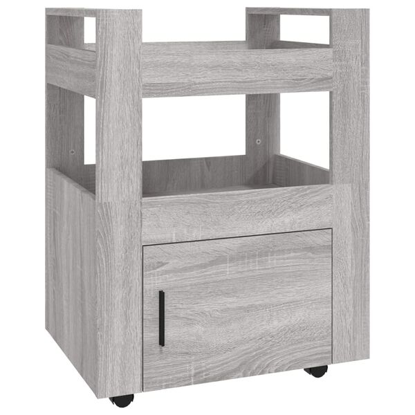 vidaXL Kitchen Trolley Grey Sonoma 23.6x17.7x31.5" Engineered Wood