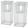 vidaXL Gabion Basket Posts/Planters 2 pcs Steel 19.7"x19.7"x47.2"