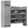 vidaXL Shoe Cabinet Concrete Gray 39.6"x11"x39.4" Engineered Wood