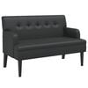 vidaXL Bench Black Faux leather, plywood, solid rubber wood 44.1 in