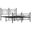 vidaXL Bed Frame Black Powder-Coated Steel 55 x 78.7 in Bed Frame