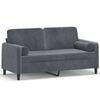 vidaXL 2-seater Sofa Dark gray Velvet (100% polyester), Metal, Textilene