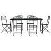 vidaXL Garden Dining Set Anthracite Metal Mesh Foldable