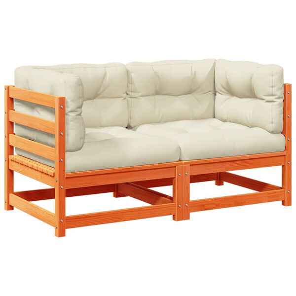 vidaXL Garden Sofa Set Wax Brown Solid Pine Wood Medium Modular