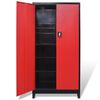 vidaXL Tool Cabinet with 2 Doors Steel 35.4"x15.7"x70.9" Black and Red