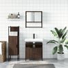 vidaXL Bathroom Furniture Set Brown Oak Engineered Wood, Powder-Coated Steel