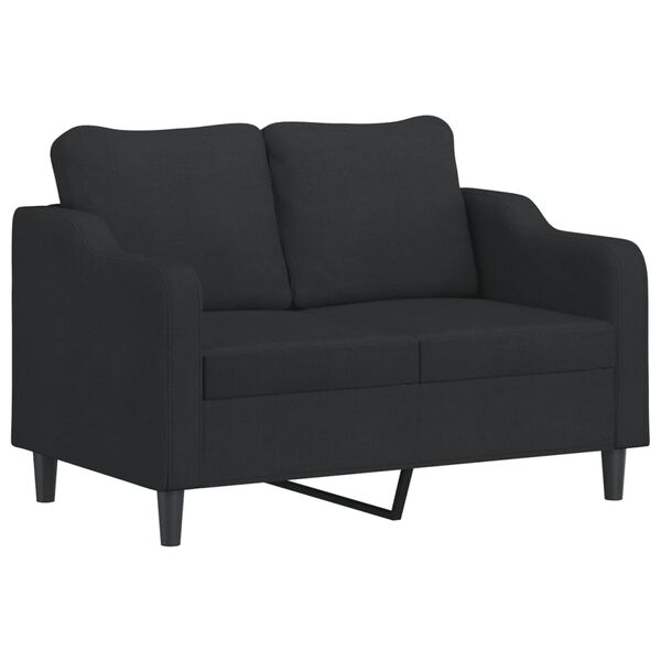vidaXL Sofa Set Black 100% polyester, metal, textilene, plywood