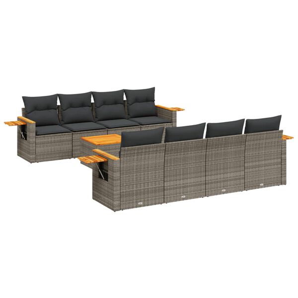 vidaXL Garden Sofa Set Grey