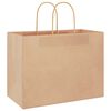 vidaXL Paper Bags 250 pcs with Handles Brown 12.6x6.7x9.8"