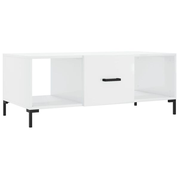 vidaXL Coffee Table High gloss white Engineered wood, iron Medium