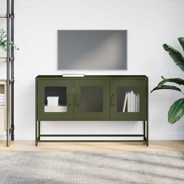 vidaXL TV Cabinet Olive Green Cold-rolled Steel Small TV Cabinet