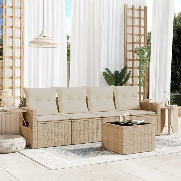 vidaXL Garden Sofa Set Beige