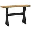 vidaXL Console Table Natural, Black Solid Pine Wood Slim, Narrow Durable