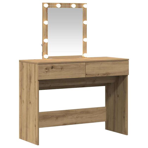 vidaXL Dressing Table with Drawer Artisan Oak 39.37 x 15.75 x 51.18 in