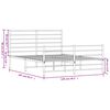 vidaXL Bed Frame White Powder-Coated Steel Double Bed Frame