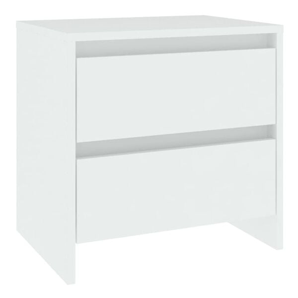 vidaXL Bedside Cabinet White Engineered Wood Regular Bedside Cabinet