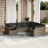 vidaXL Garden Sofa Set Grey PE rattan 10 Piece Modular Garden Sofa Set