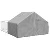 vidaXL Outdoor Dog Kennel Galvanized Steel Grey Galvanized Steel, PE Fabric